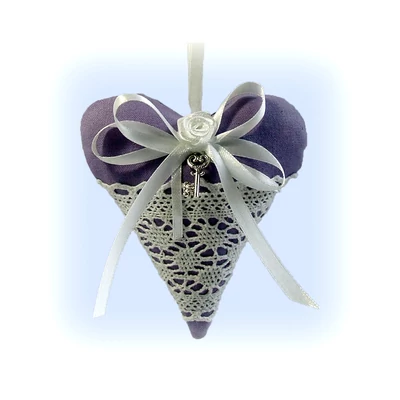 Vintage levendulás szív (világos lila)