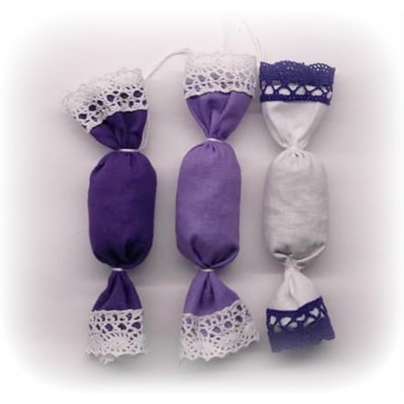 Levendulás textil szaloncukor - világos lila